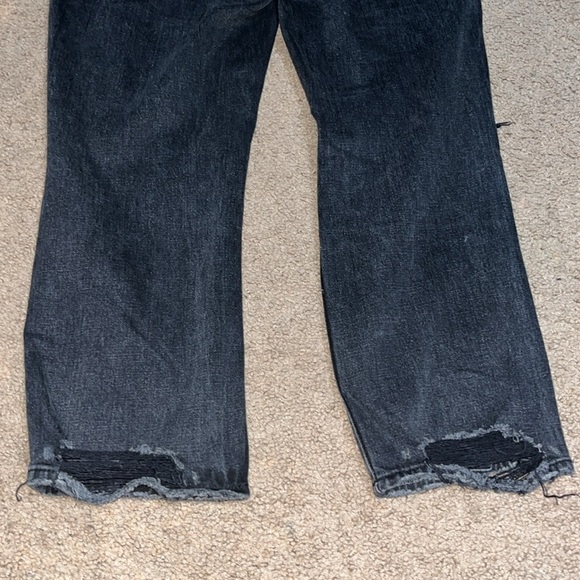 Abercrombie & Fitch Ankle Straight Ultra High Rise Distressed Jeans Black 31 12R - Picture 9 of 11